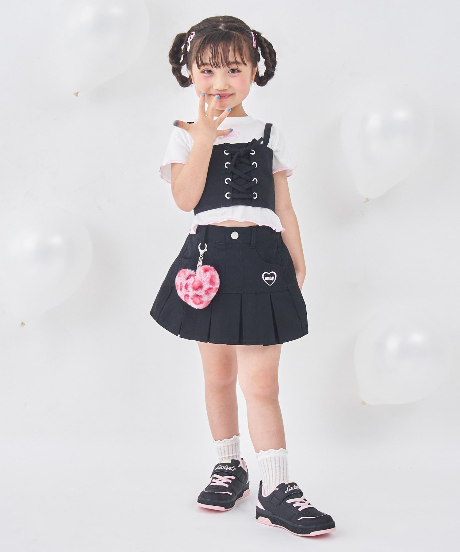 チャーム付 ハーフプリーツ スカート（別売りセットアップ） 421-3593