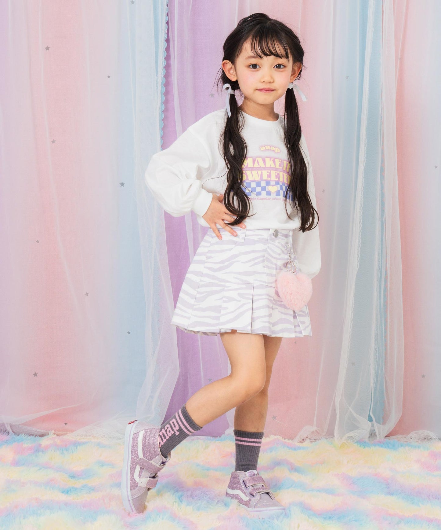 ラベンダー(110サイズ着用/身長：約106cm)