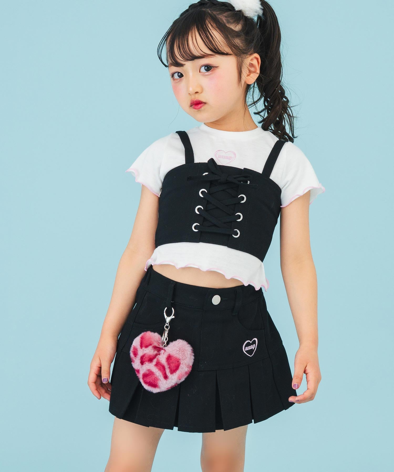 チャーム付 ハーフプリーツ スカート（別売りセットアップ） 421-3593