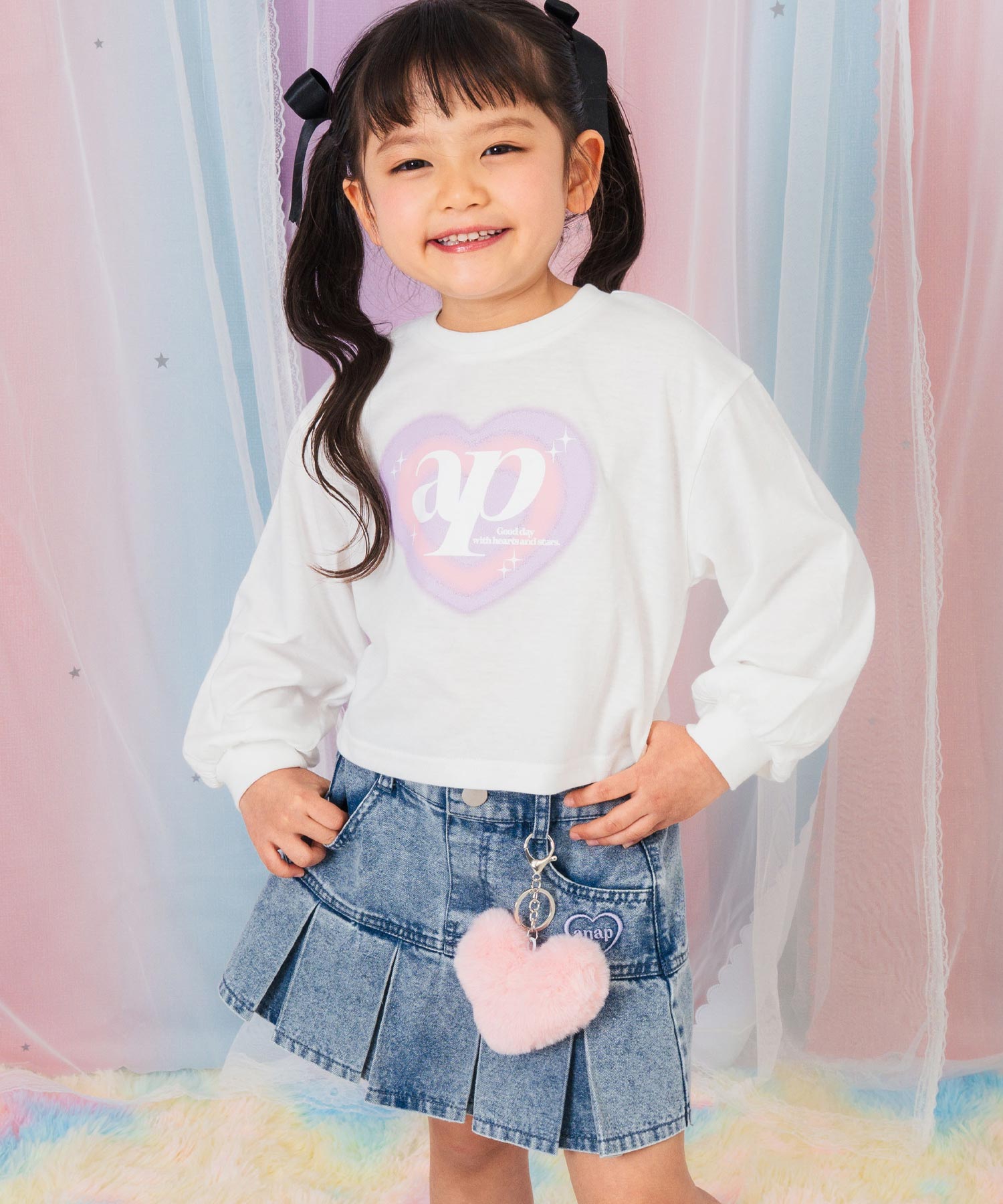 チャーム付 ハーフプリーツ スカート（別売りセットアップ） 421-3593