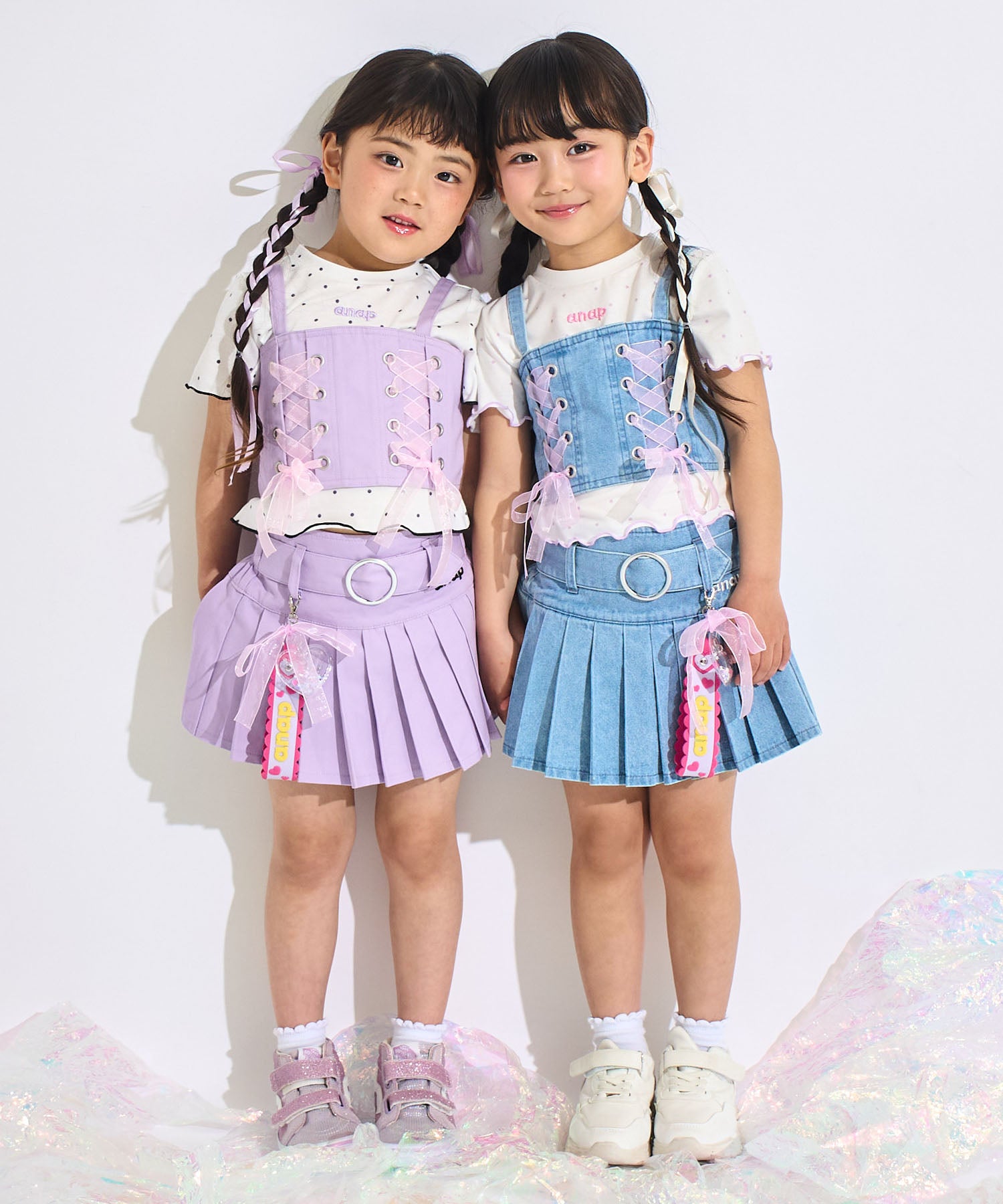 リボンチャーム付 フェイクベルト プリーツスカート 421-3617 – ANAP