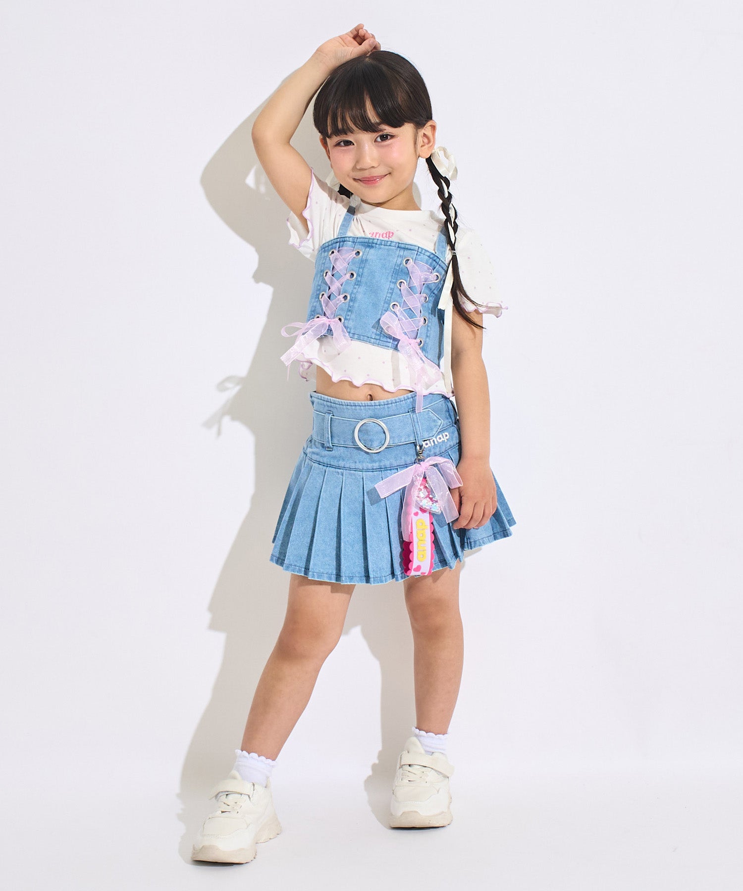 ダブルスピンドル ビスチェ × ドット柄Tシャツ セット 428-3616 – ANAP