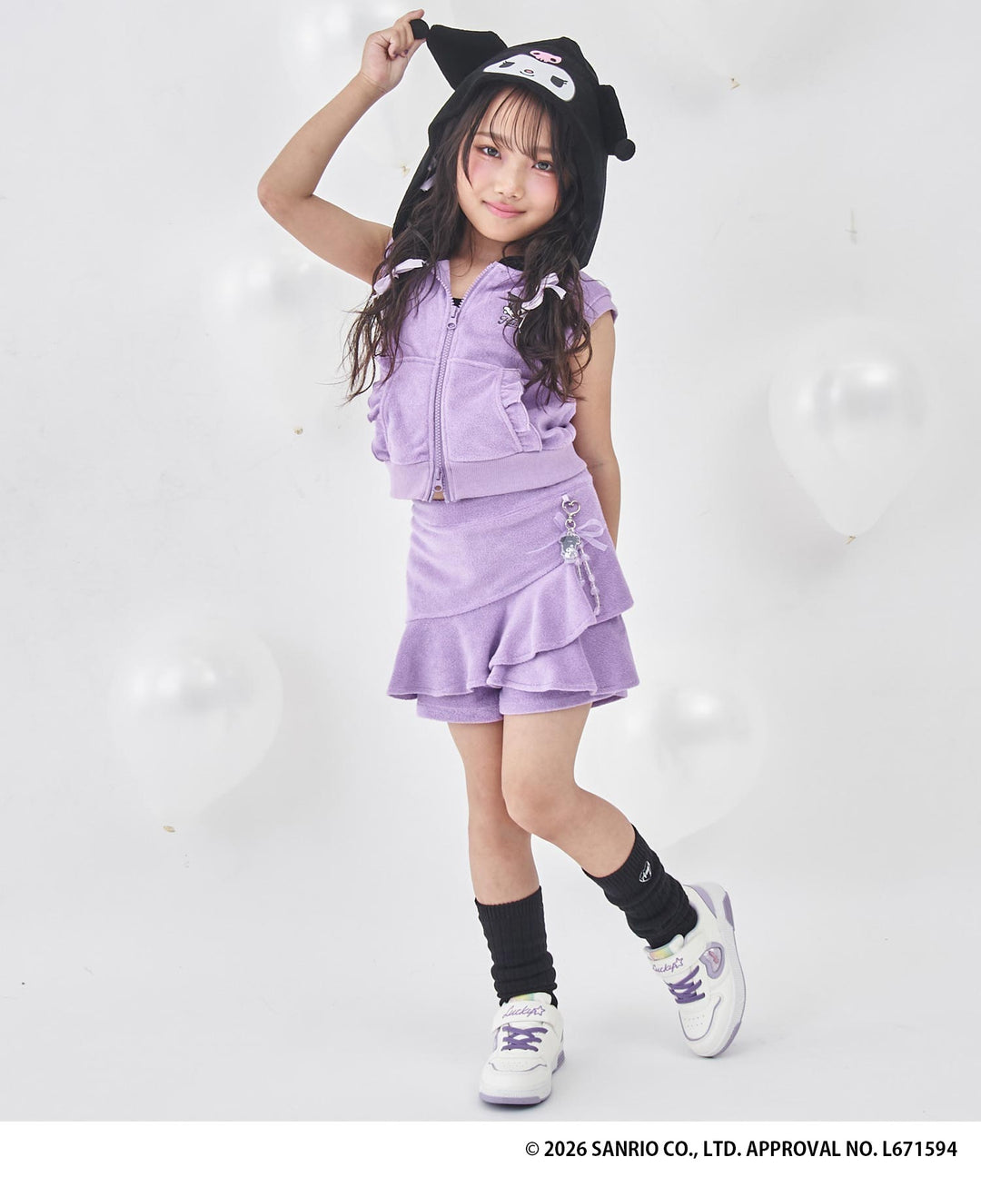 ラベンダー(120サイズ着用/身長：約118cm)