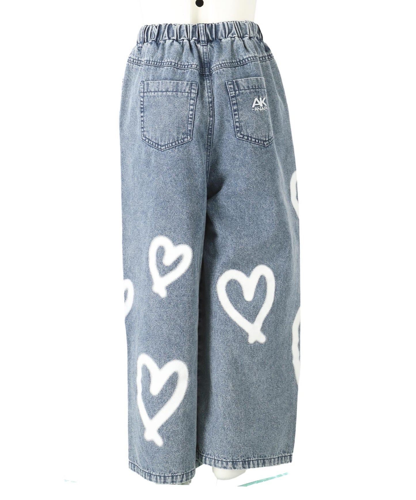 ハート ペイント デニム ワイド パンツ 422-3384