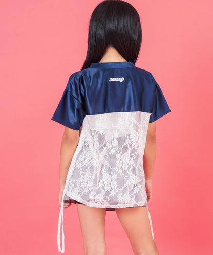 レース 切り替え ゲームシャツ Tシャツ 【 ジュニアお揃い 】 423-3431