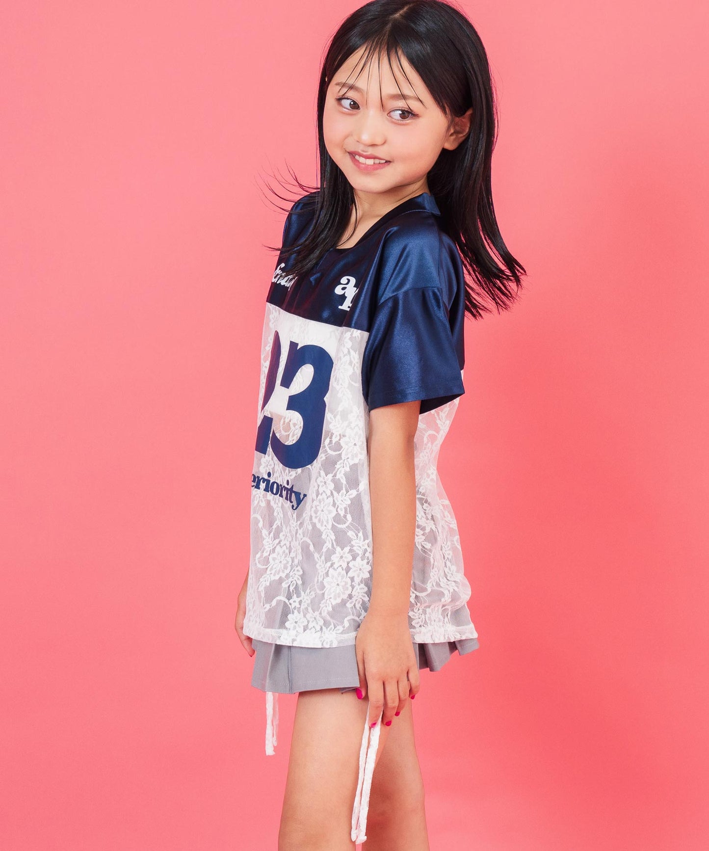 レース 切り替え ゲームシャツ Tシャツ 【 ジュニアお揃い 】 423-3431