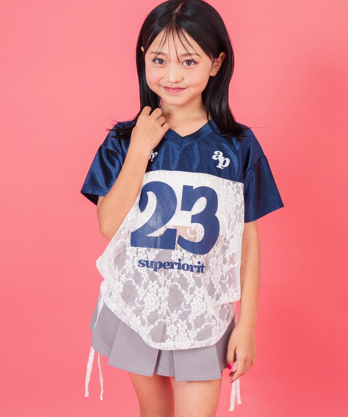 レース 切り替え ゲームシャツ Tシャツ 【 ジュニアお揃い 】 423-3431