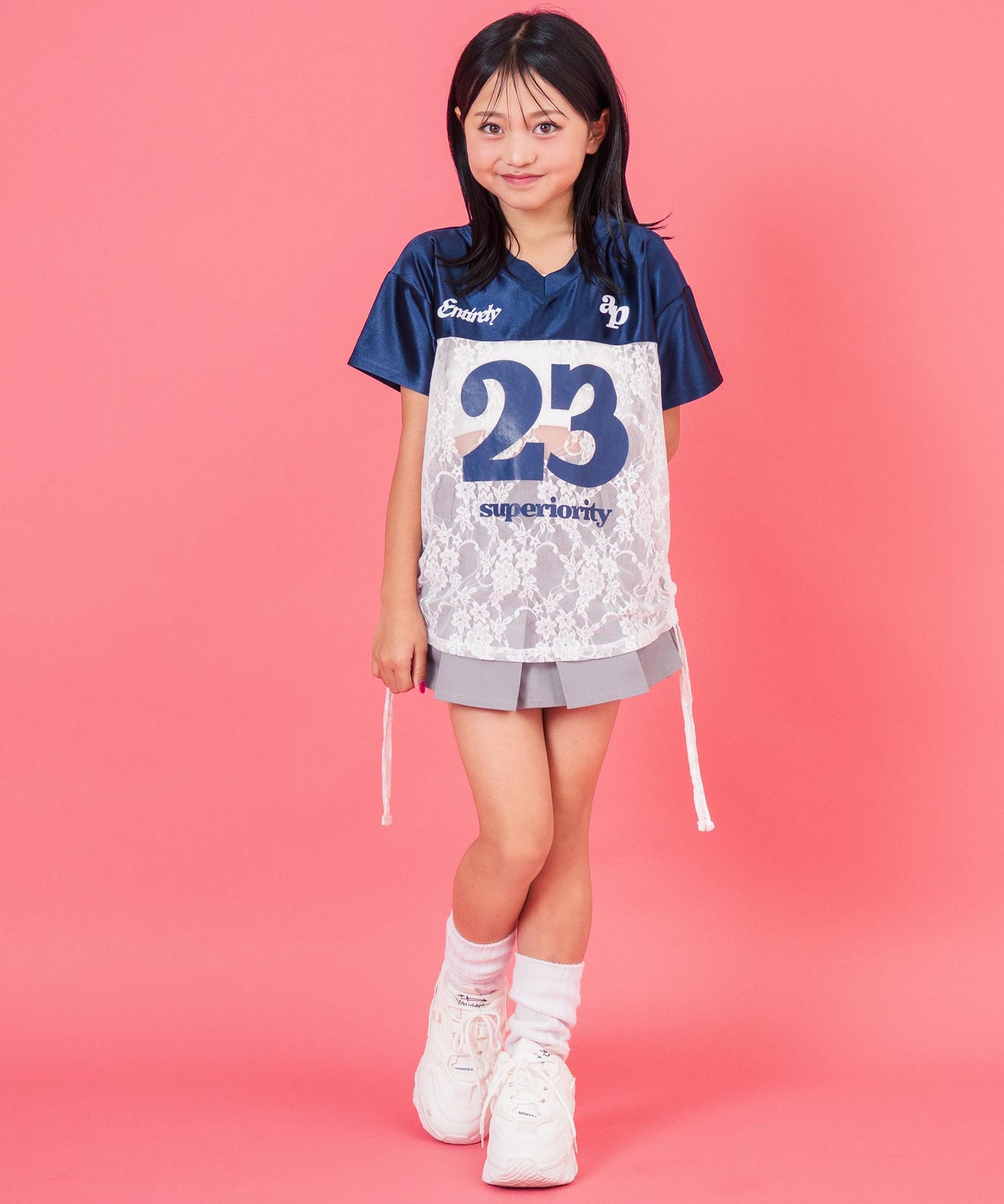 レース 切り替え ゲームシャツ Tシャツ 【 ジュニアお揃い 】 423-3431