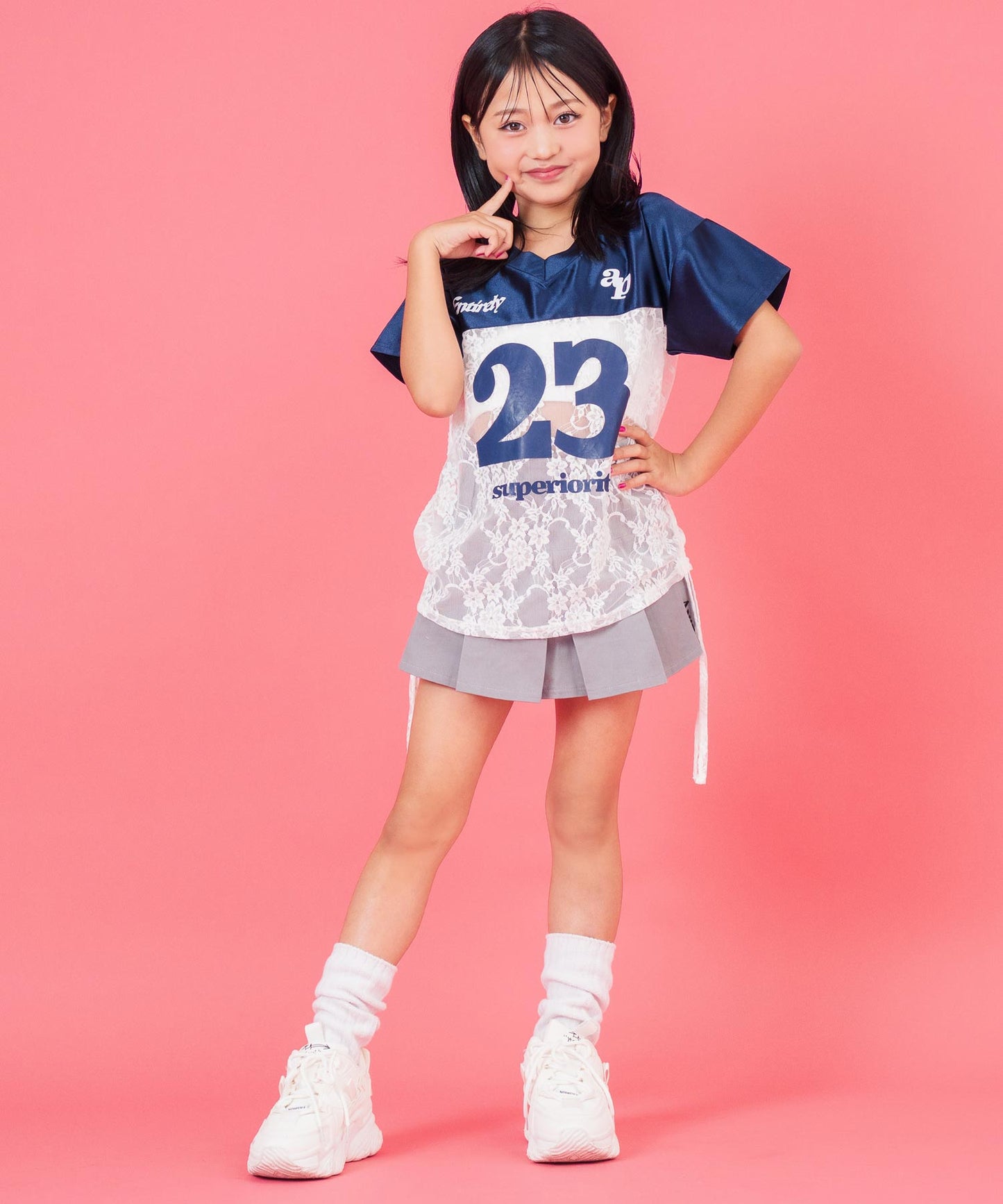 レース 切り替え ゲームシャツ Tシャツ 【 ジュニアお揃い 】 423-3431