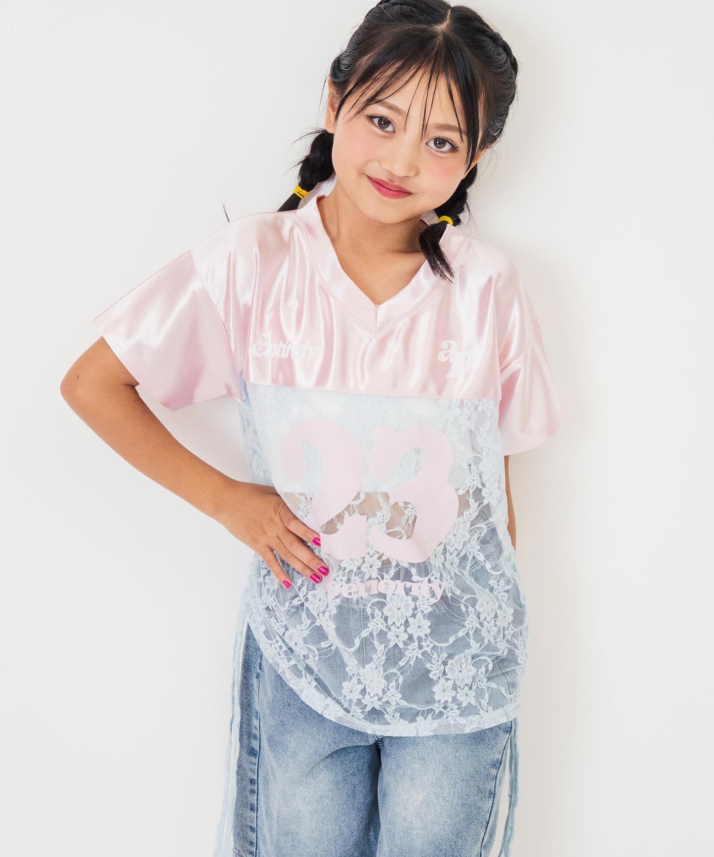 レース 切り替え ゲームシャツ Tシャツ 【 ジュニアお揃い 】 423-3431