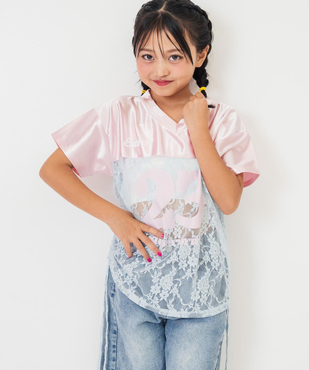 レース 切り替え ゲームシャツ Tシャツ 【 ジュニアお揃い 】 423-3431
