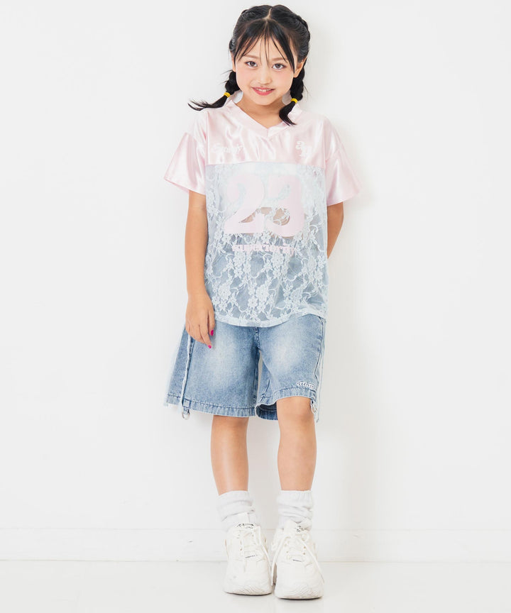 レース 切り替え ゲームシャツ Tシャツ 【 ジュニアお揃い 】 423-3431