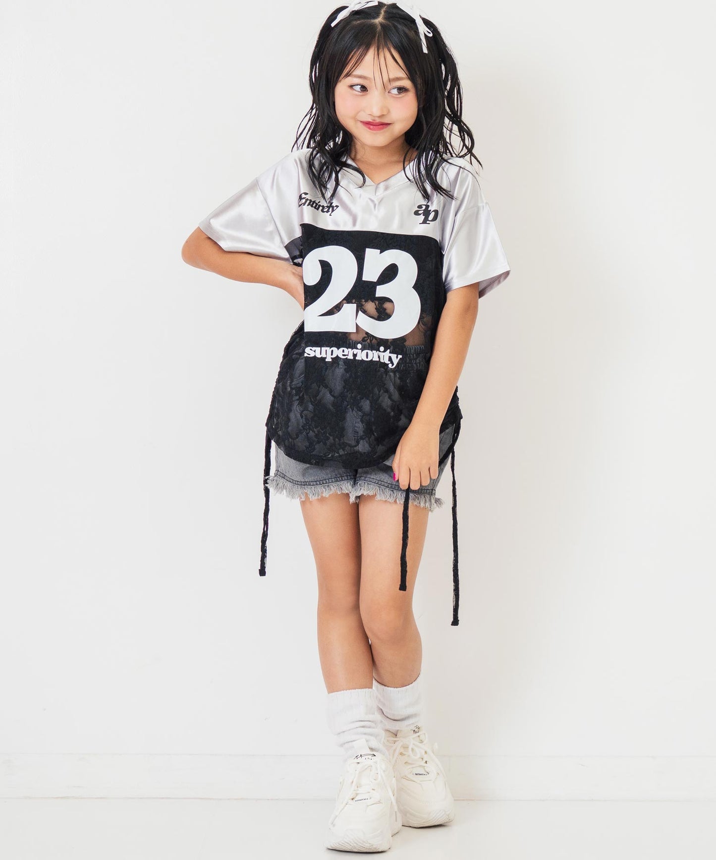 レース 切り替え ゲームシャツ Tシャツ 【 ジュニアお揃い 】 423-3431