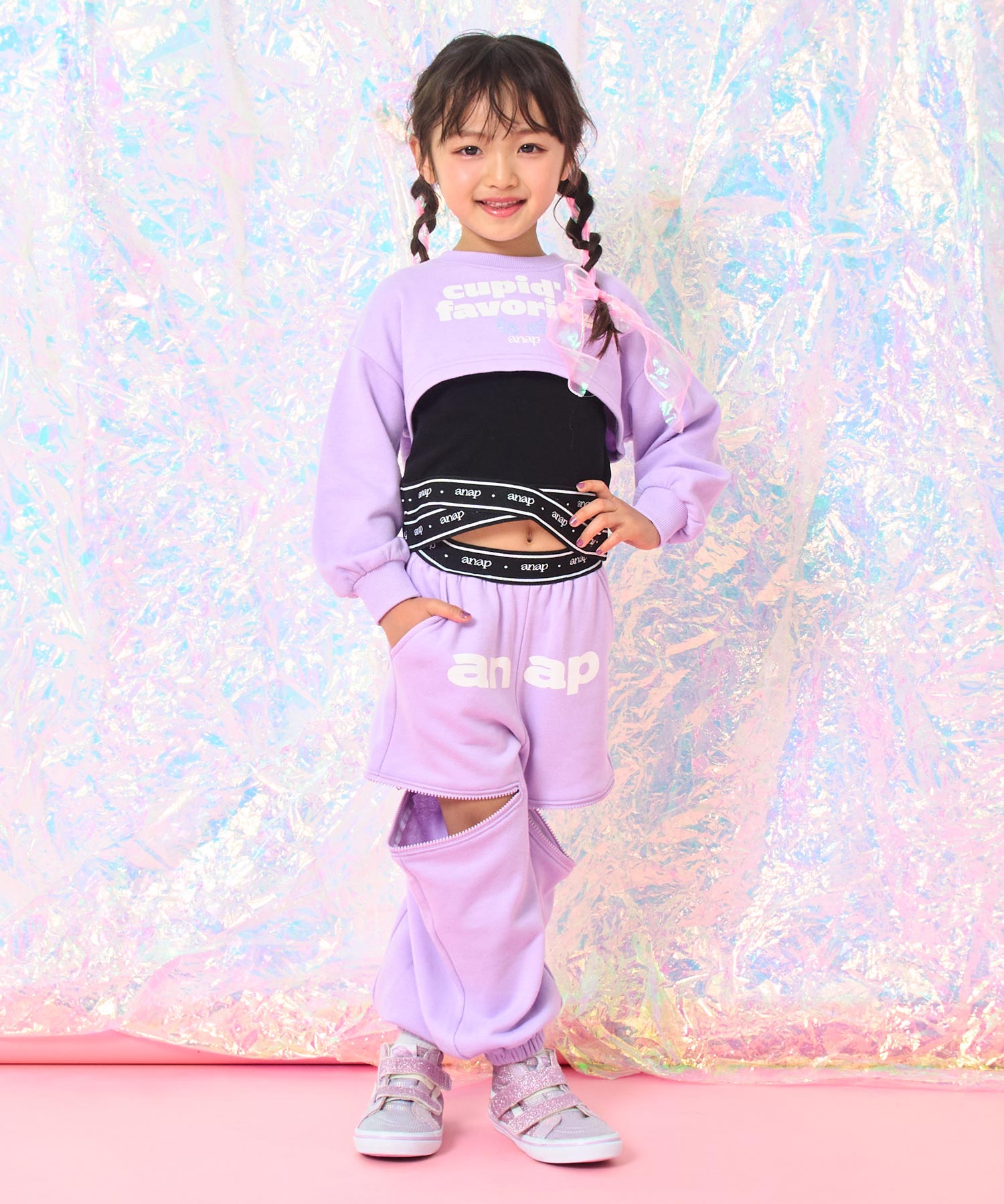 ラベンダー(110サイズ着用/身長：約113cm)