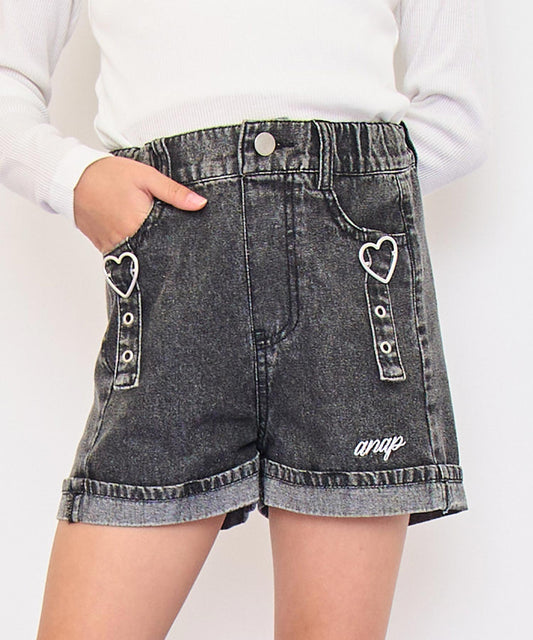 ハートバックル デニム ショート パンツ 422-3550