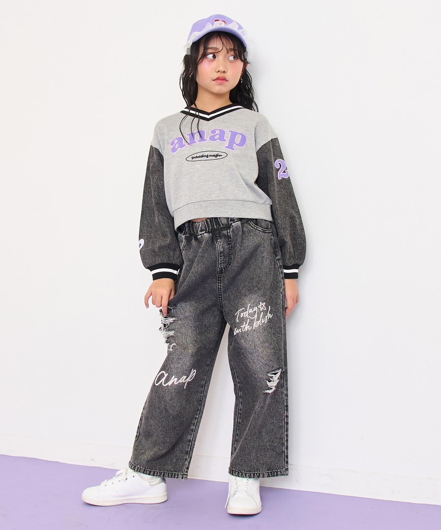 メッセージロゴ クラッシュ デニム ワイドパンツ 422-3551 – ANAP メッセージロゴ クラッシュ デニム ワイドパンツ 422-3551 – ANAP