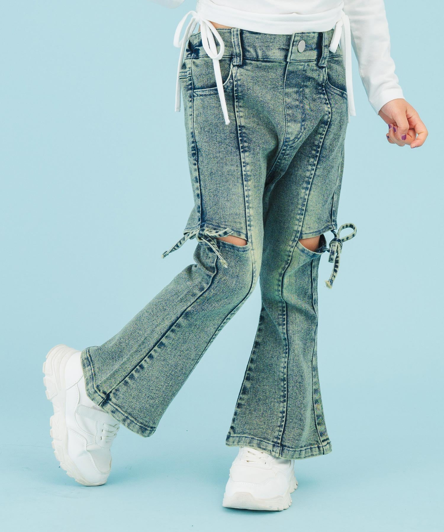 サイド リボン フレア パンツ（別売りセットアップ）【ジュニアお揃い