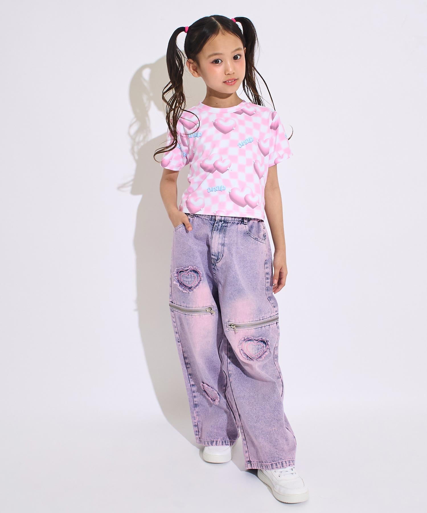 サイドジップ ハートワッペン ワイドパンツ 422-3586 – ANAP