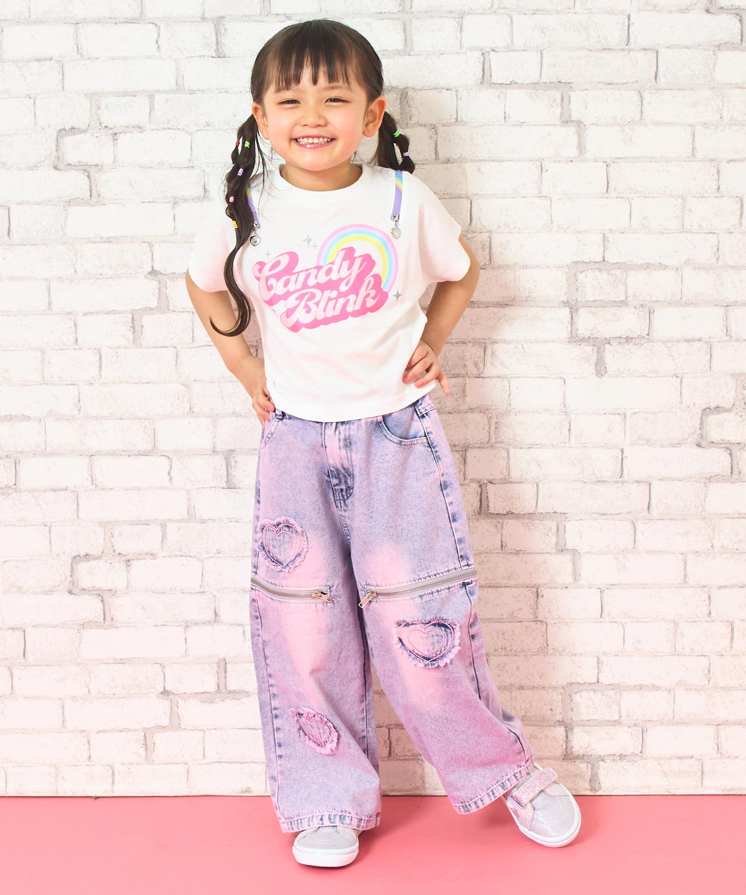 サイドジップ ハートワッペン ワイドパンツ 422-3586 – ANAP