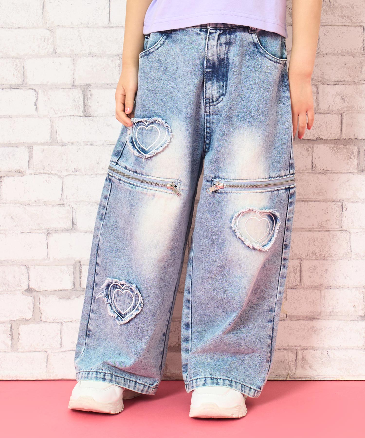 サイドジップ ハートワッペン ワイドパンツ 422-3586 – ANAP