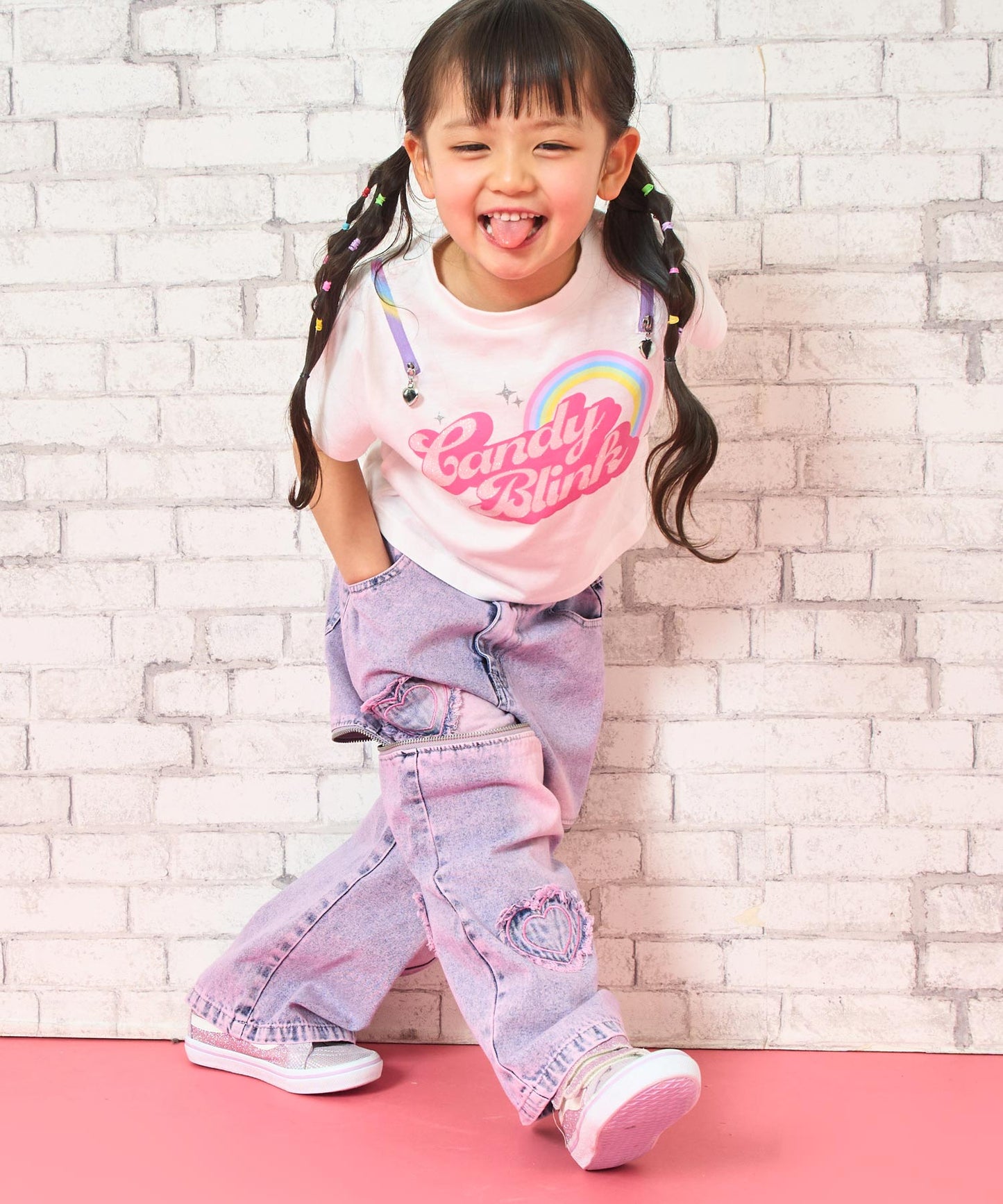 ピンク(110サイズ着用/身長：約103cm)