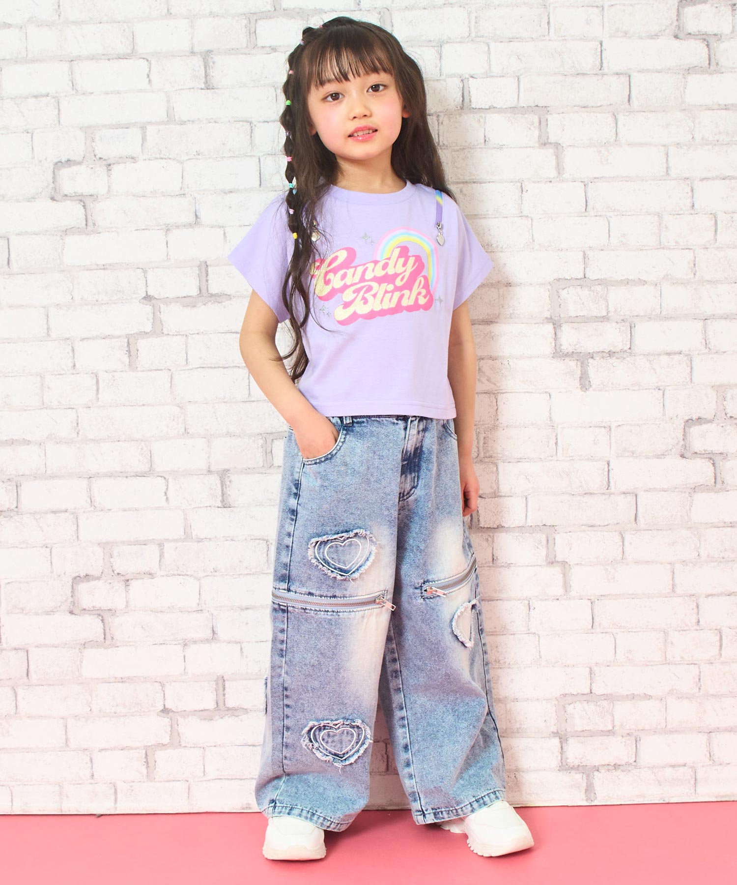 サイドジップ ハートワッペン ワイドパンツ 422-3586 – ANAP