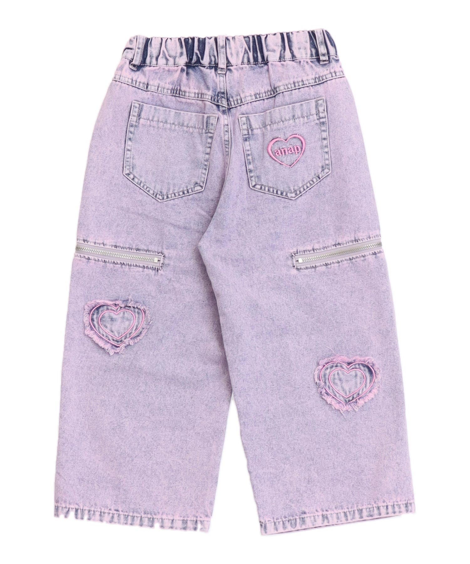 サイドジップ ハートワッペン ワイドパンツ 422-3586 – ANAP