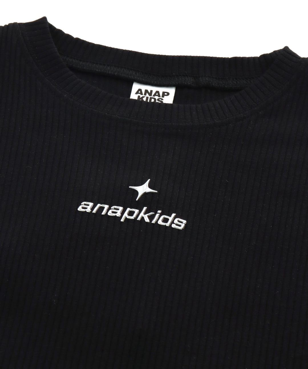 シルバー ジェル プリント リブ Tシャツ トップス【ジュニアお揃い】 423-3382