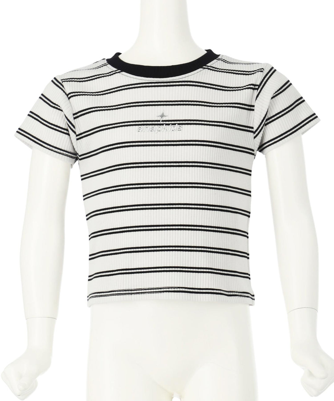 シルバー ジェル プリント リブ Tシャツ トップス【ジュニアお揃い】 423-3382