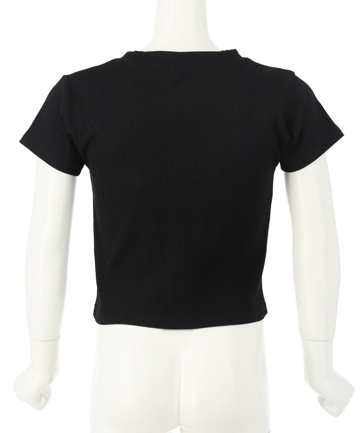シルバー ジェル プリント リブ Tシャツ トップス【ジュニアお揃い】 423-3382