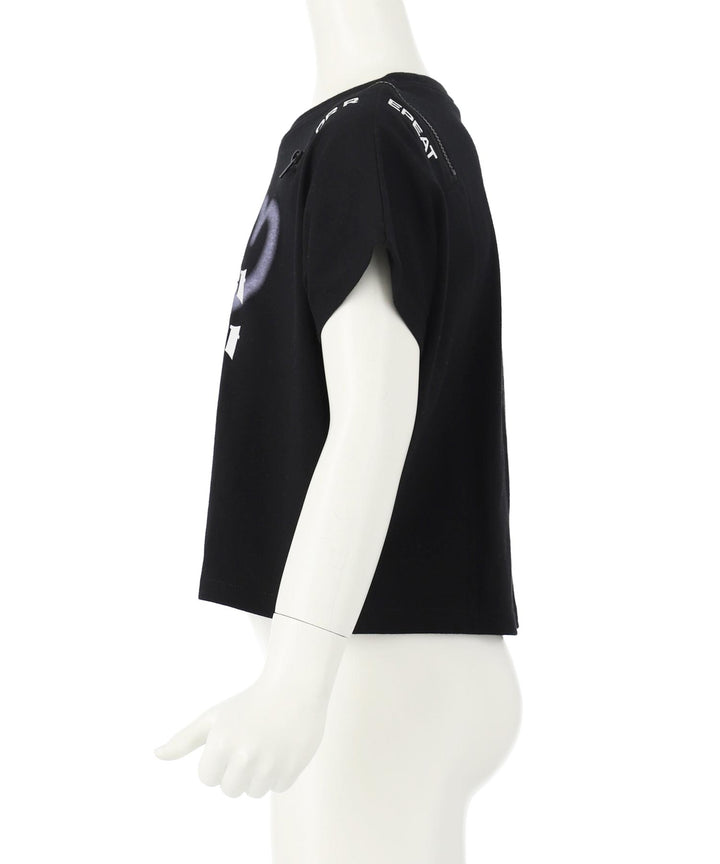 ハート スプレー 肩ジップ Tシャツ トップス 423-3383