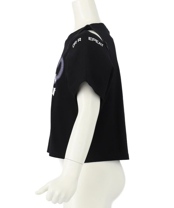 ハート スプレー 肩ジップ Tシャツ トップス 423-3383