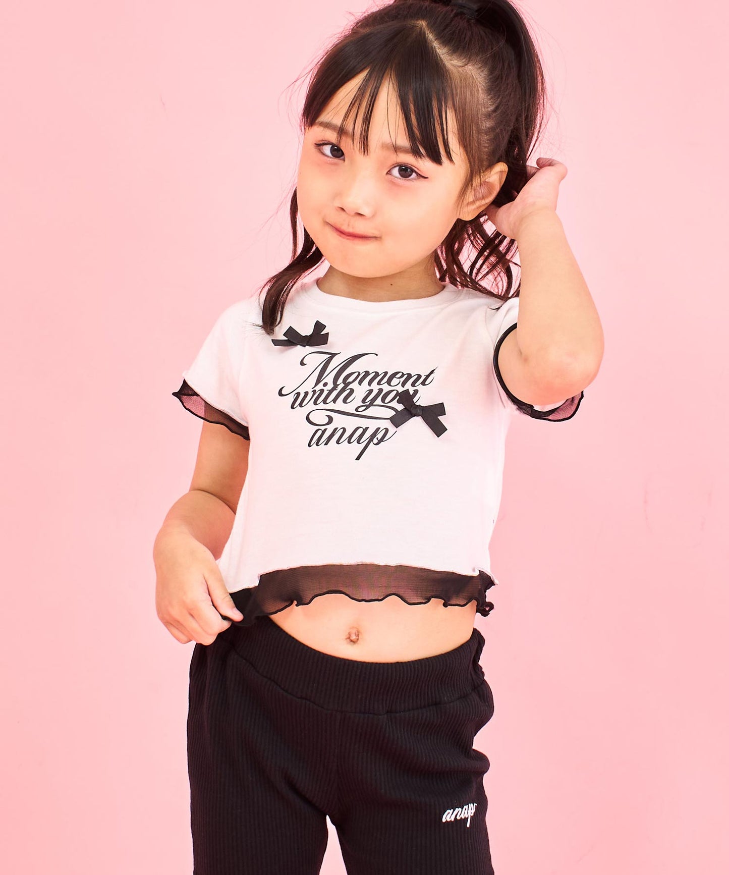 裾 メロー リボン Tシャツトップス 423-3388