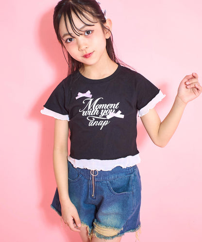 裾 メロー リボン Tシャツトップス 423-3388