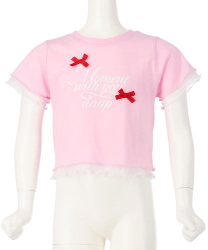 裾 メロー リボン Tシャツトップス 423-3388