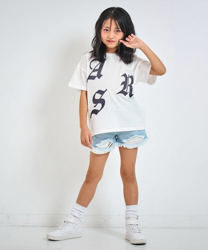 ランダム ワッペン ロゴ Tシャツ (ジュニアお揃い) 【ユニセックス】423-3393