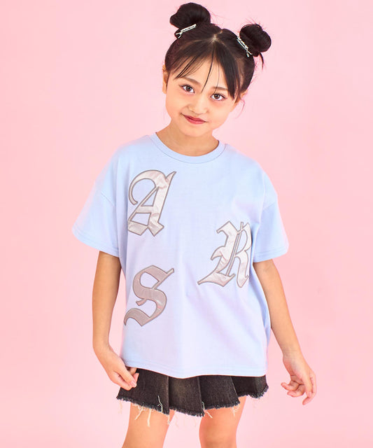 ランダム ワッペン ロゴ Tシャツ (ジュニアお揃い) 【ユニセックス】423-3393