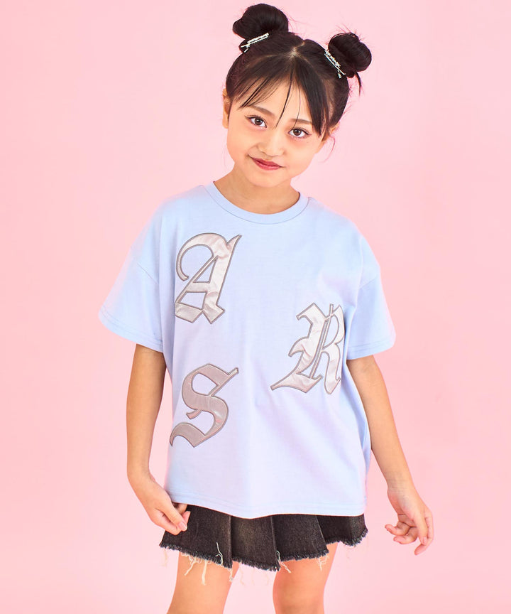 ランダム ワッペン ロゴ Tシャツ (ジュニアお揃い) 【ユニセックス】423-3393