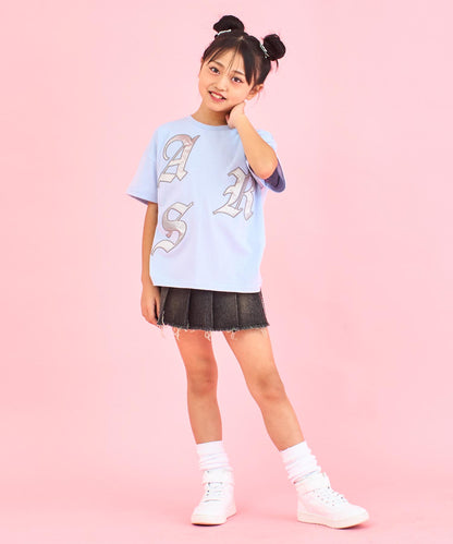 ランダム ワッペン ロゴ Tシャツ (ジュニアお揃い) 【ユニセックス】423-3393