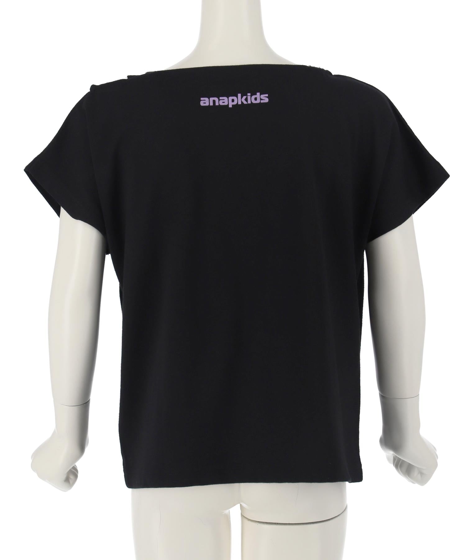 アシンメトリー 肩アキ オーロラ ワッペン Tシャツ トップス