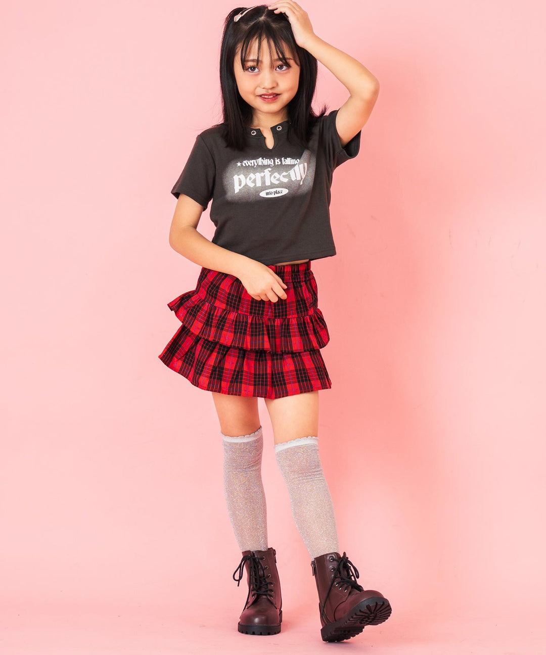 ハトメ ポイント ミニ Tシャツ トップス【ジュニアお揃い】 423-3400