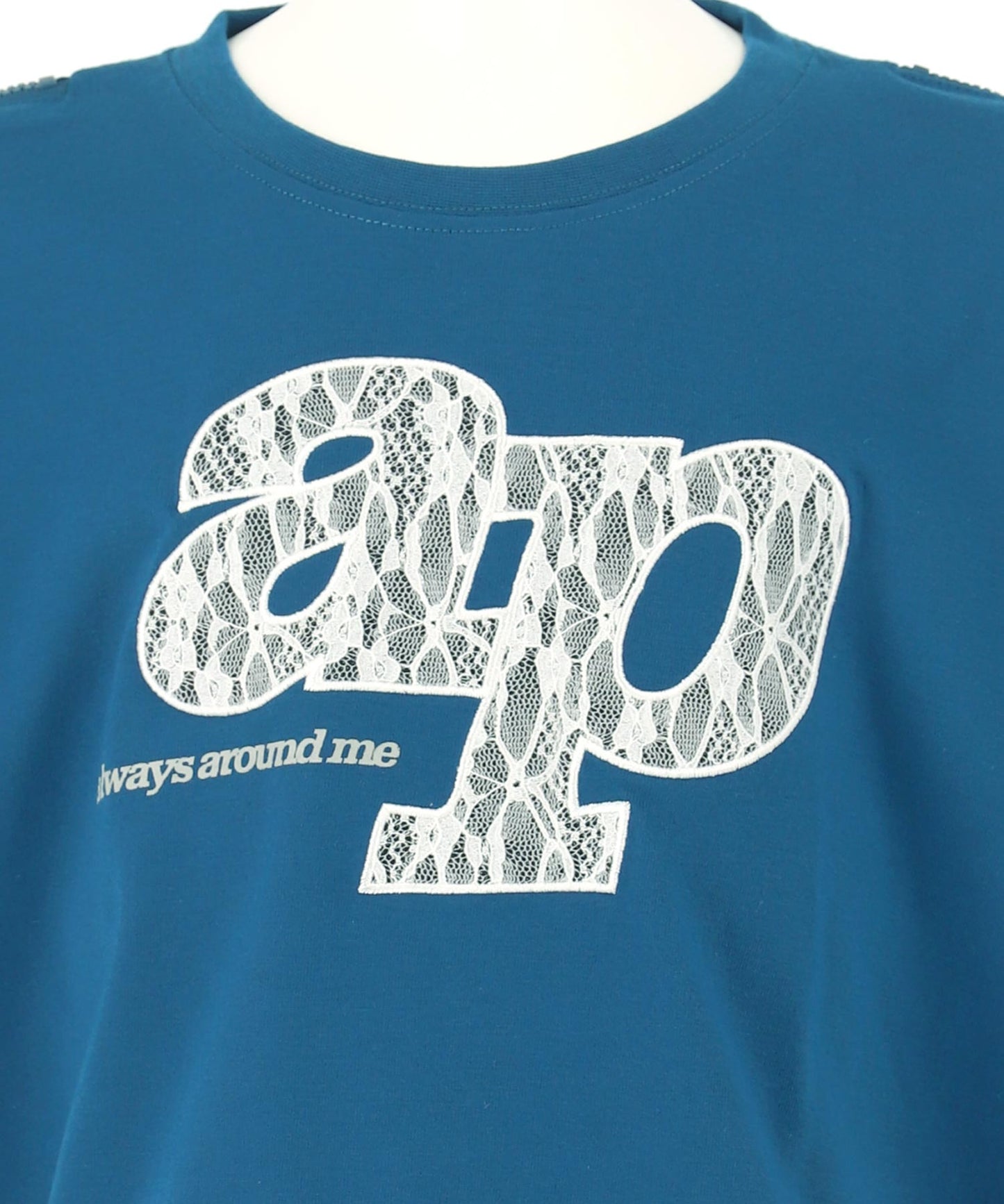 レース ワッペン付き サイド リボン Tシャツ トップス【ジュニアお揃い】 423-3402