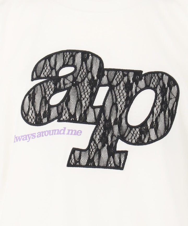 レース ワッペン付き サイド リボン Tシャツ トップス【ジュニアお揃い】 423-3402