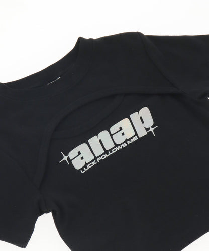 シルバーロゴ プリント ミニ トップス Tシャツ 【ジュニアお揃い】 423-3405