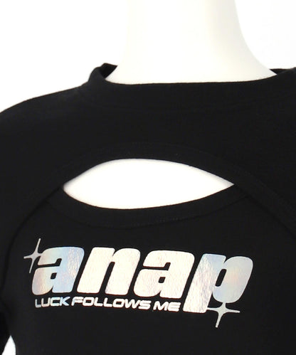 シルバーロゴ プリント ミニ トップス Tシャツ 【ジュニアお揃い】 423-3405