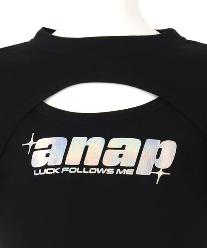 シルバーロゴ プリント ミニ トップス Tシャツ 【ジュニアお揃い】 423-3405