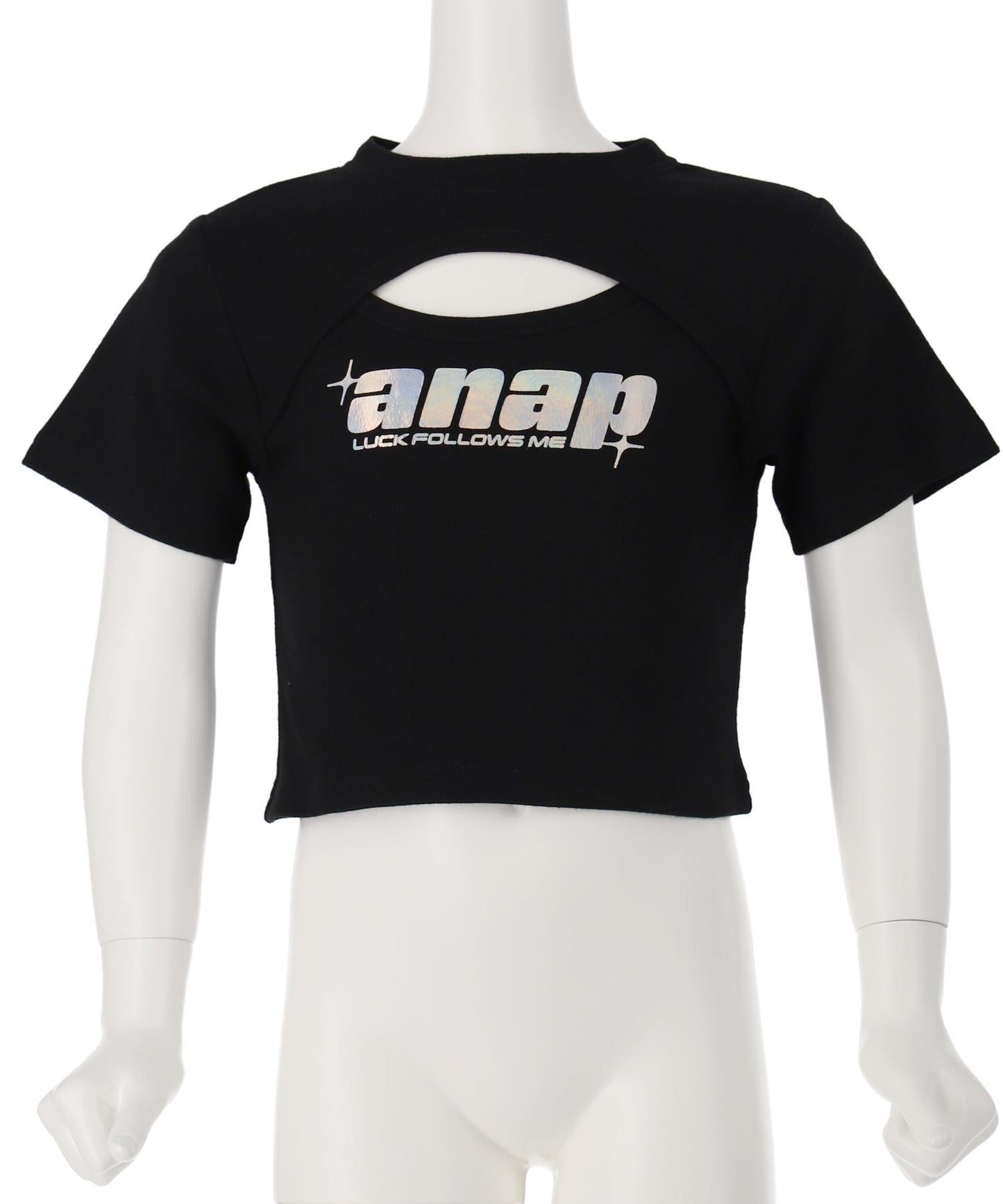 シルバーロゴ プリント ミニ トップス Tシャツ 【ジュニアお揃い】 423-3405