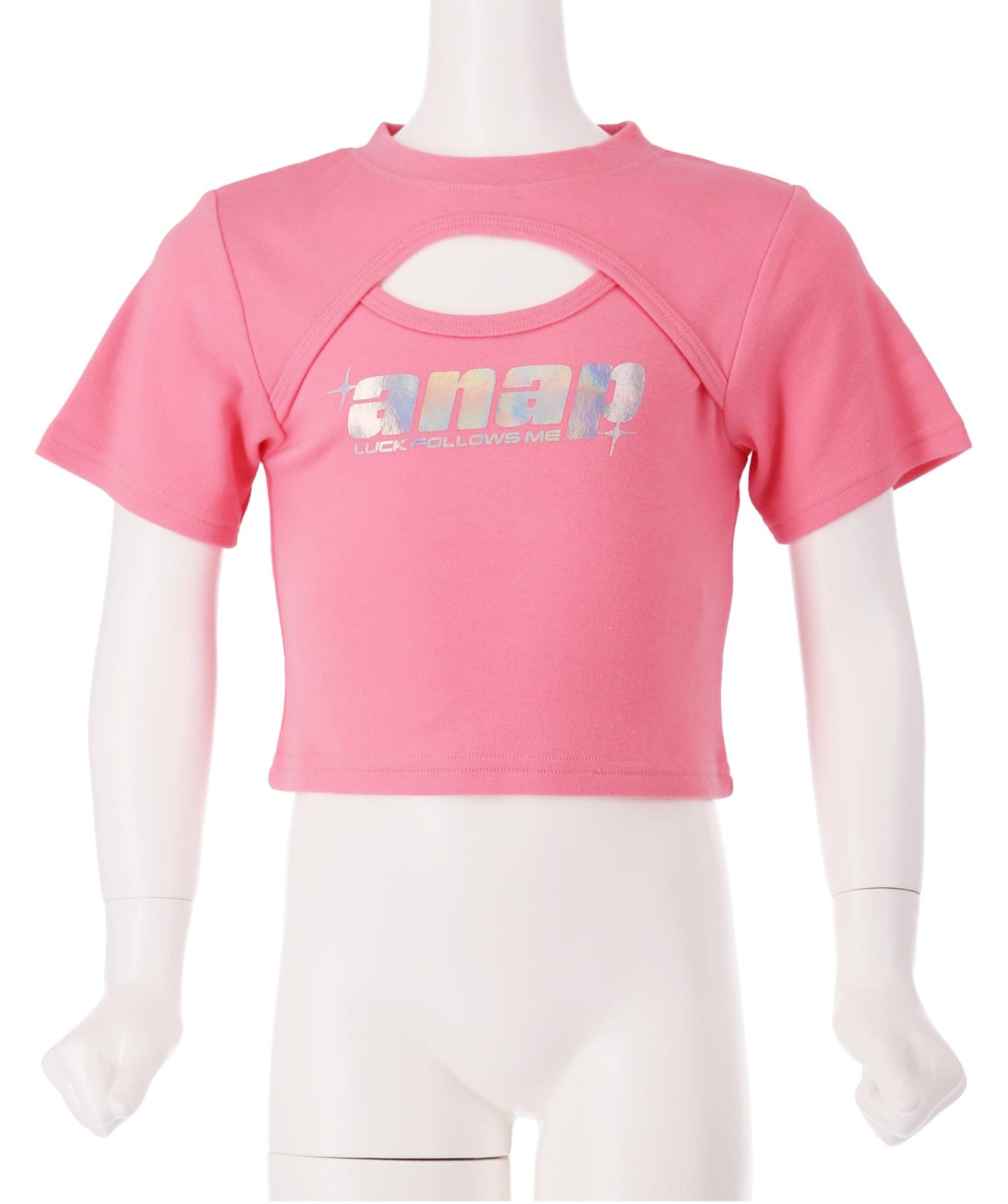 シルバーロゴ プリント ミニ トップス Tシャツ 【ジュニアお揃い】 423-3405