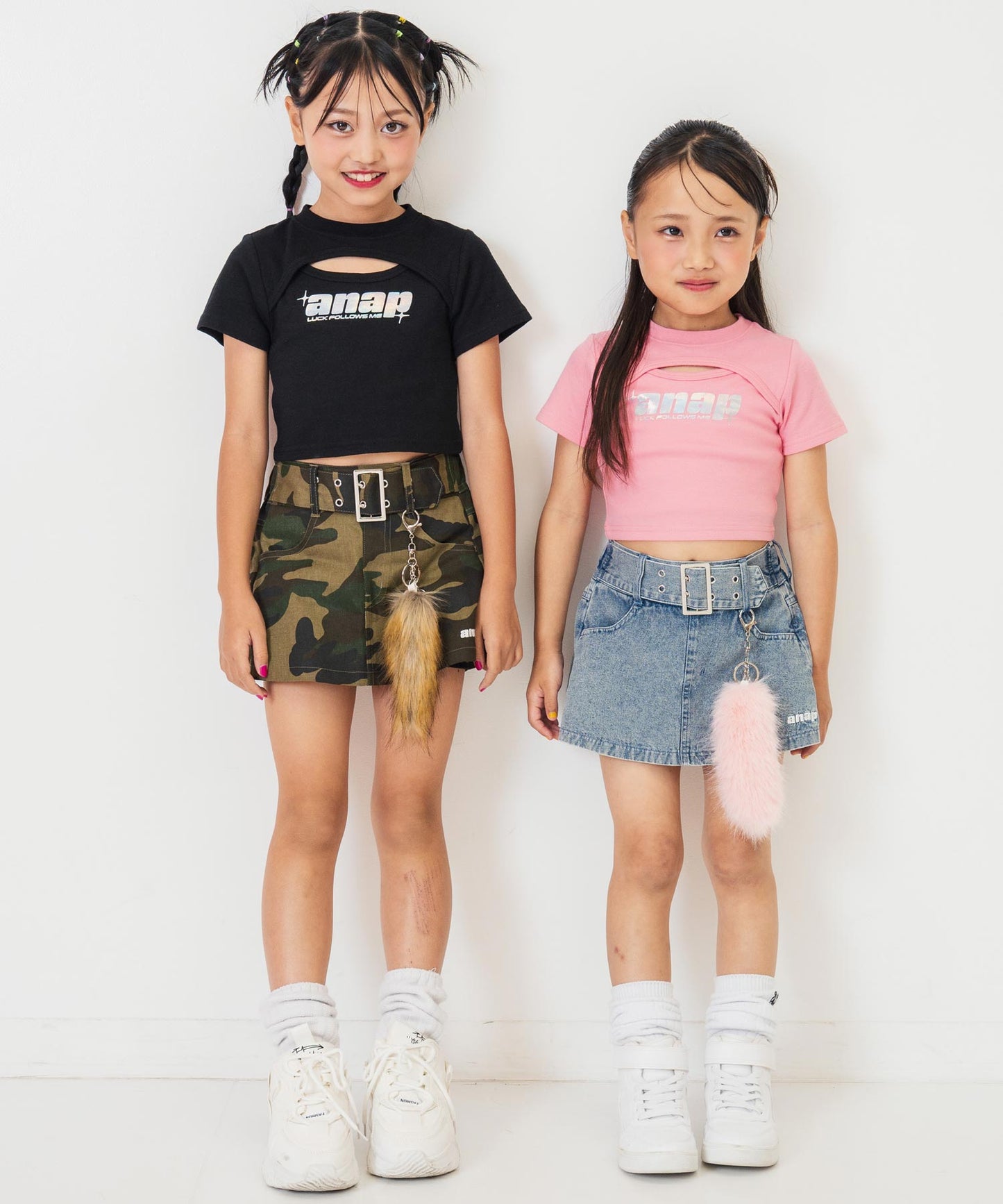 シルバーロゴ プリント ミニ トップス Tシャツ 【ジュニアお揃い】 423-3405