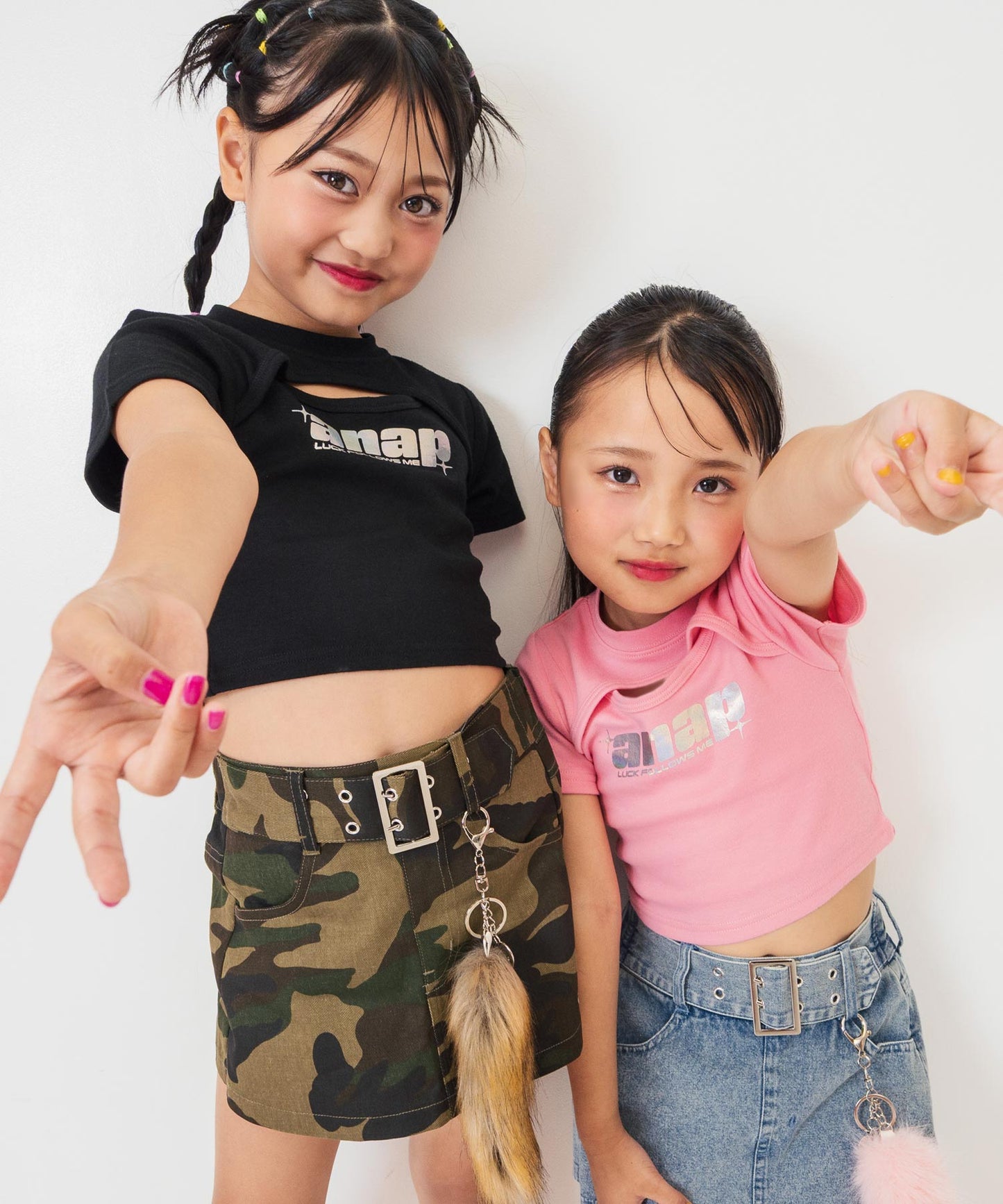 シルバーロゴ プリント ミニ トップス Tシャツ 【ジュニアお揃い】 423-3405